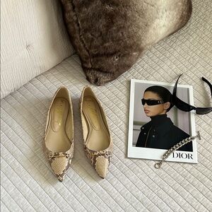 Sam Edelman Nori, goldtone horse bit pointed toe, snakeskin ballet flats 7